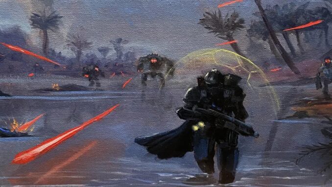 Oil paintings based on Helldivers 2 romanticize the hell of spreading democracy in space